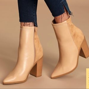 Lulus Leather & Suede Booties